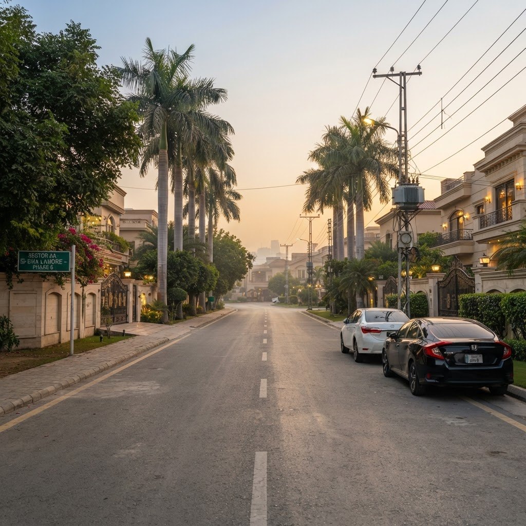 Residential street in DHA Phase 5, Lahore